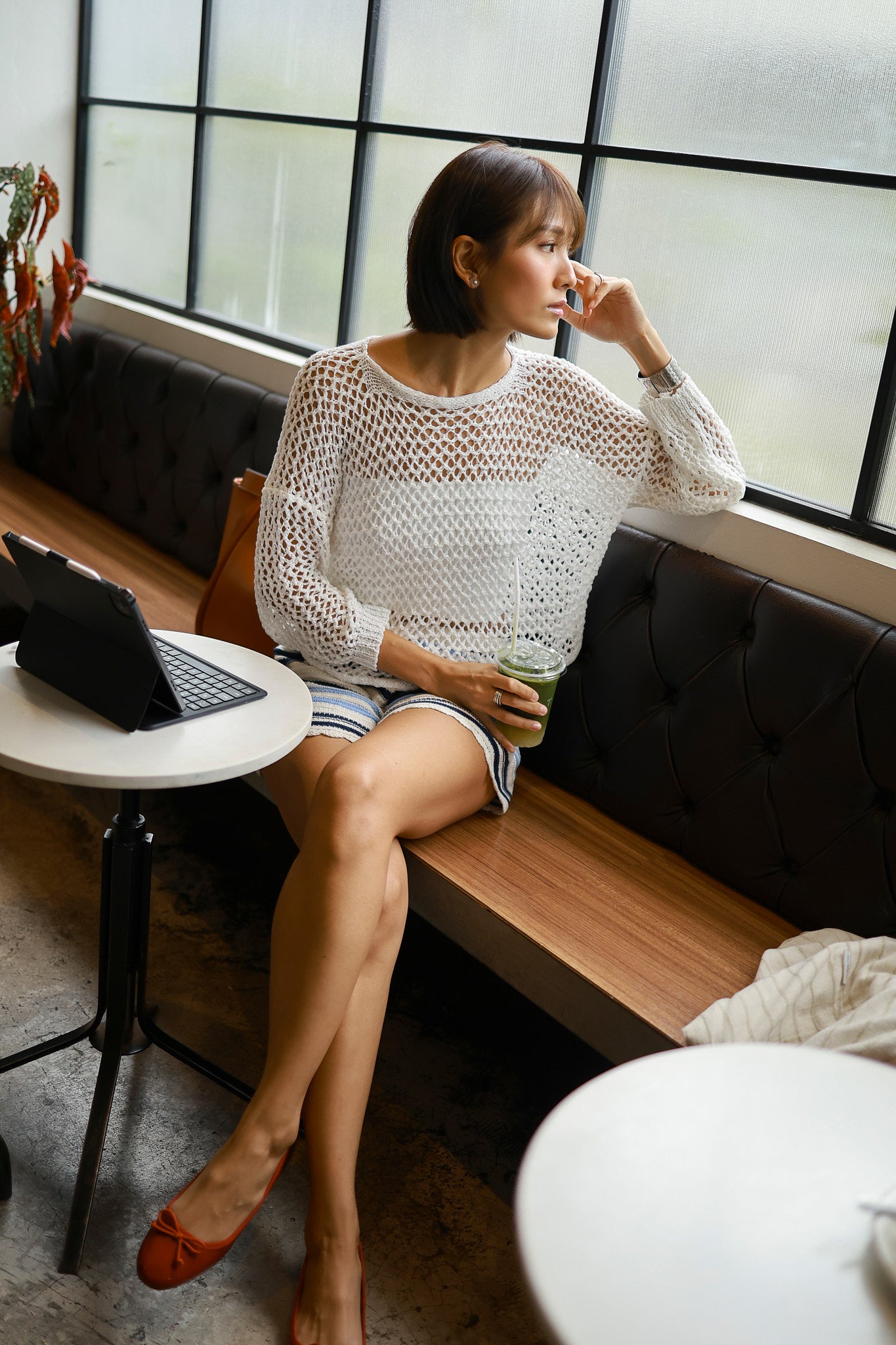 CROCHET KNIT CROPPED COVER-UP