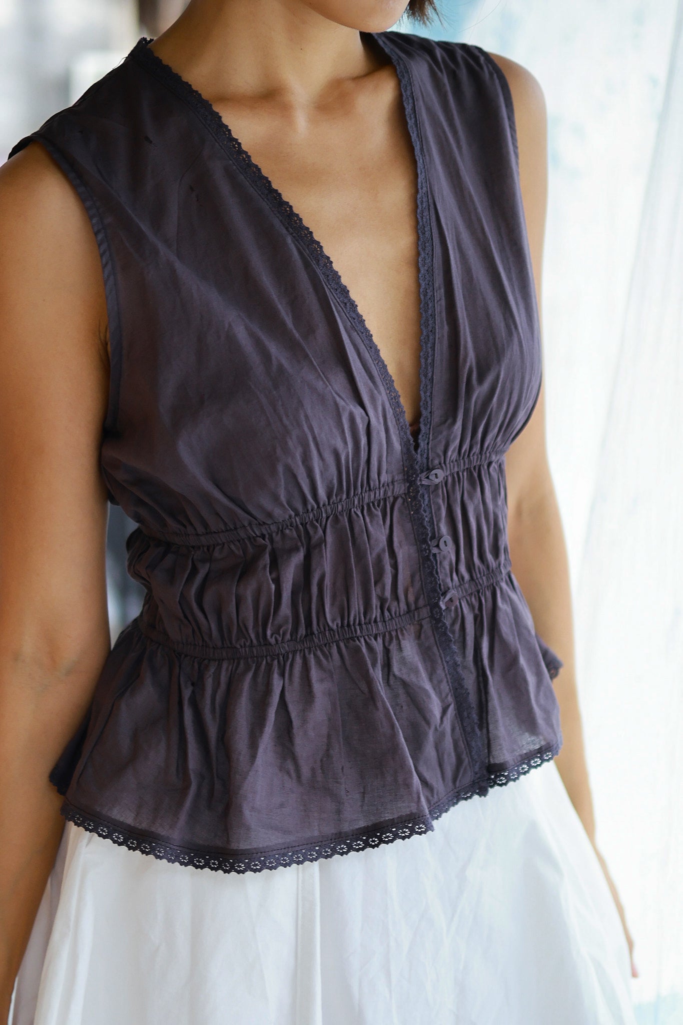 SHEER COTTON LACE SHIRT