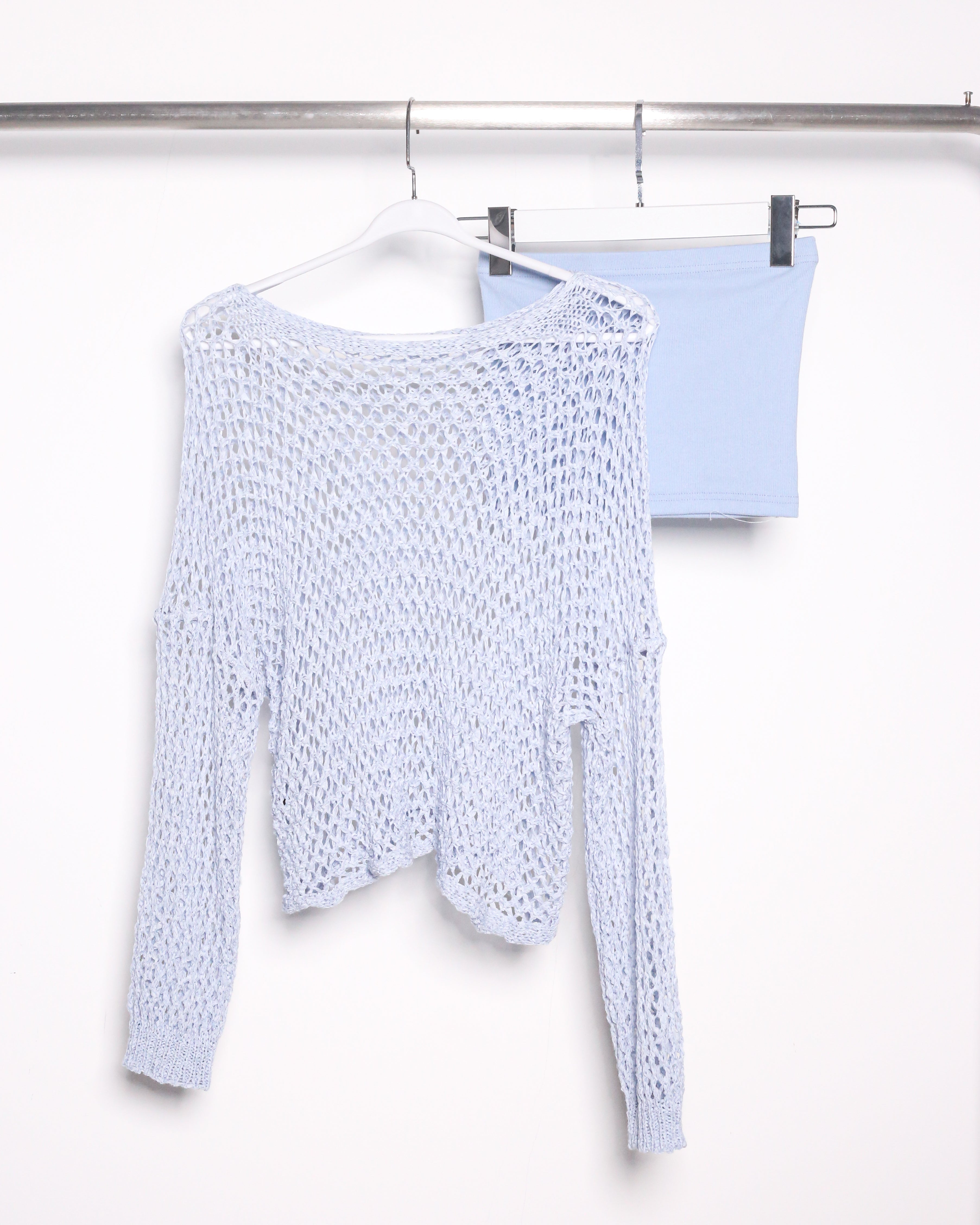 CROCHET KNIT CROPPED COVER-UP