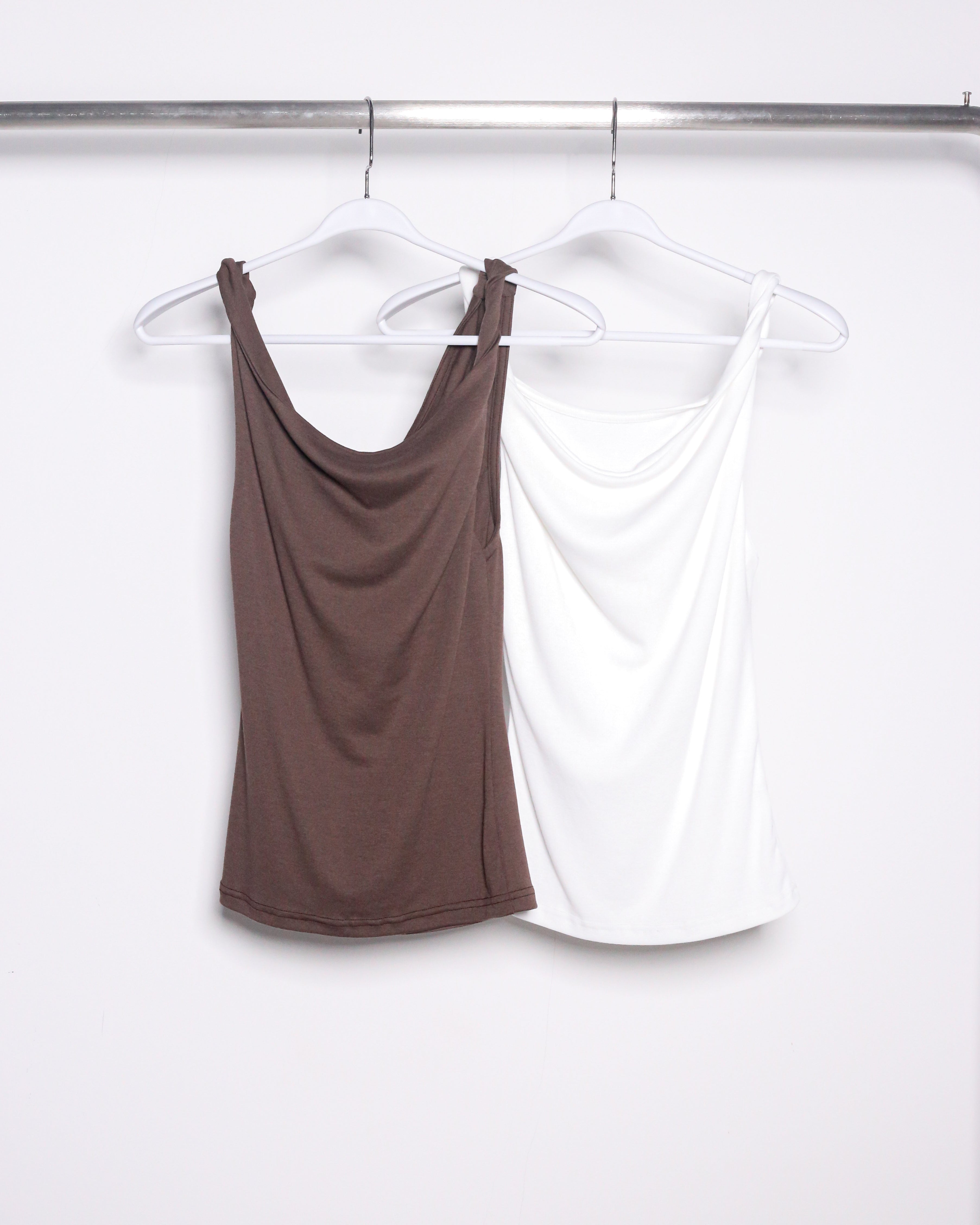 DRAPED COWL-NECK CAMISOLE