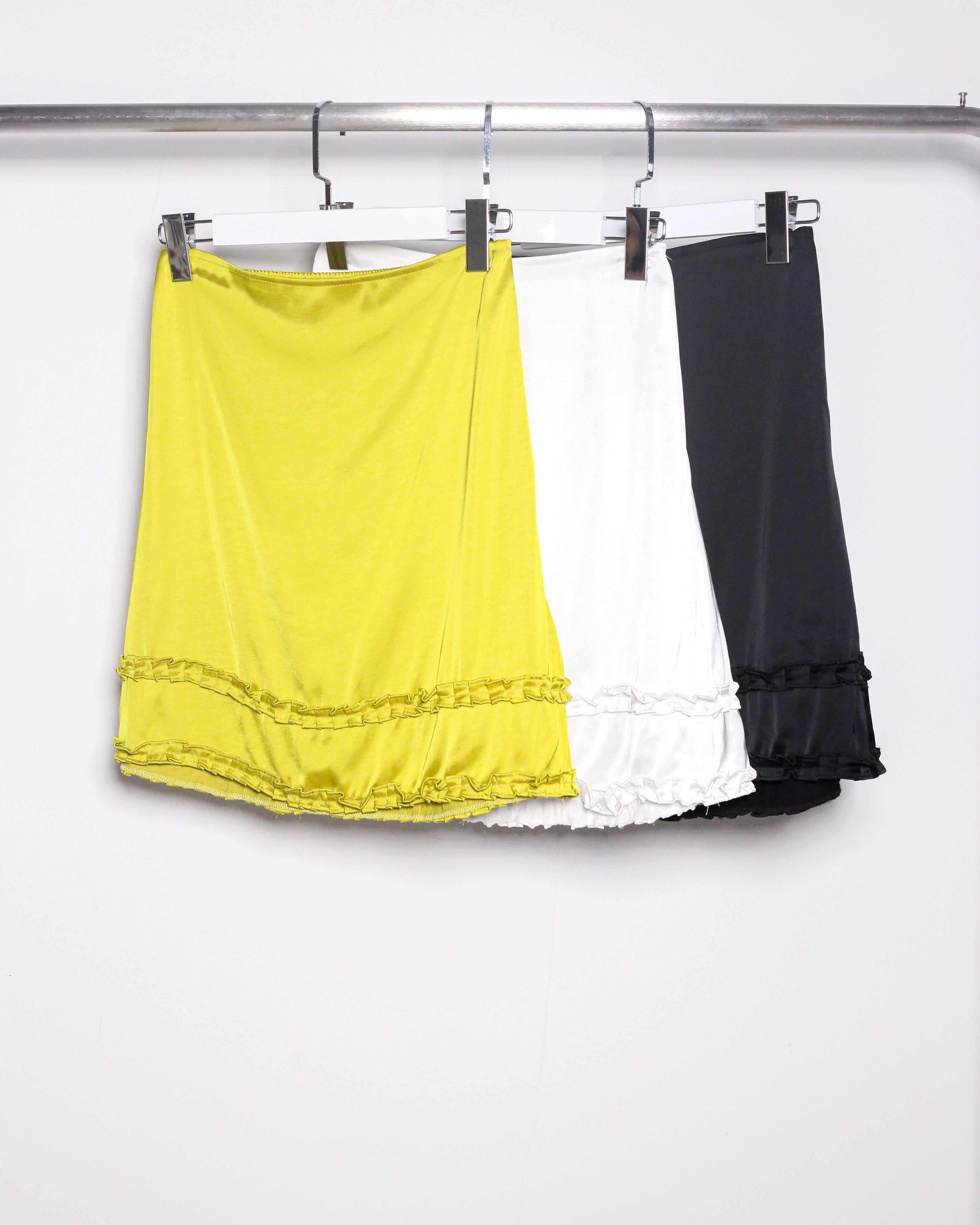 SILK RUFFLE MIDI SKIRT