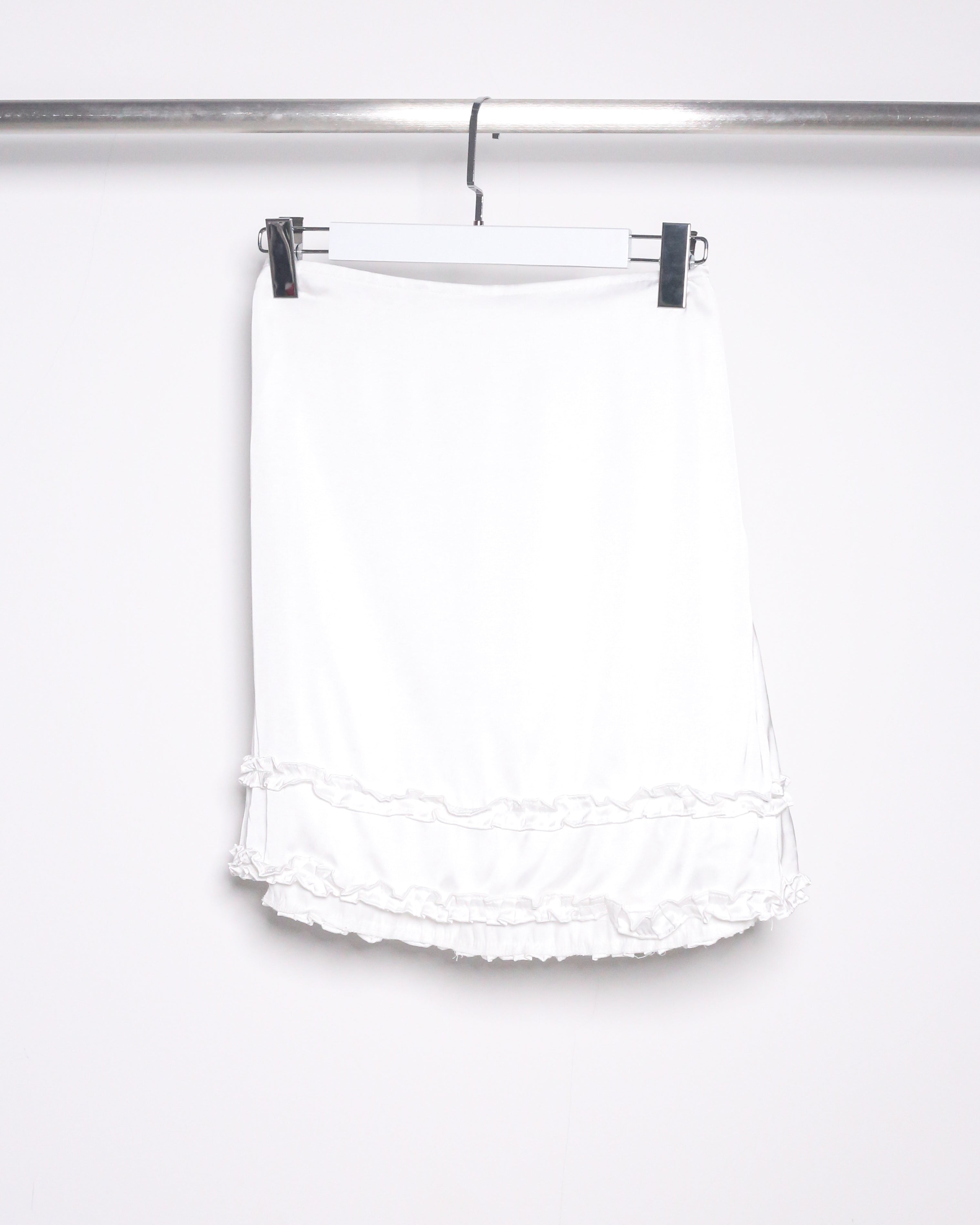 SILK RUFFLE MIDI SKIRT