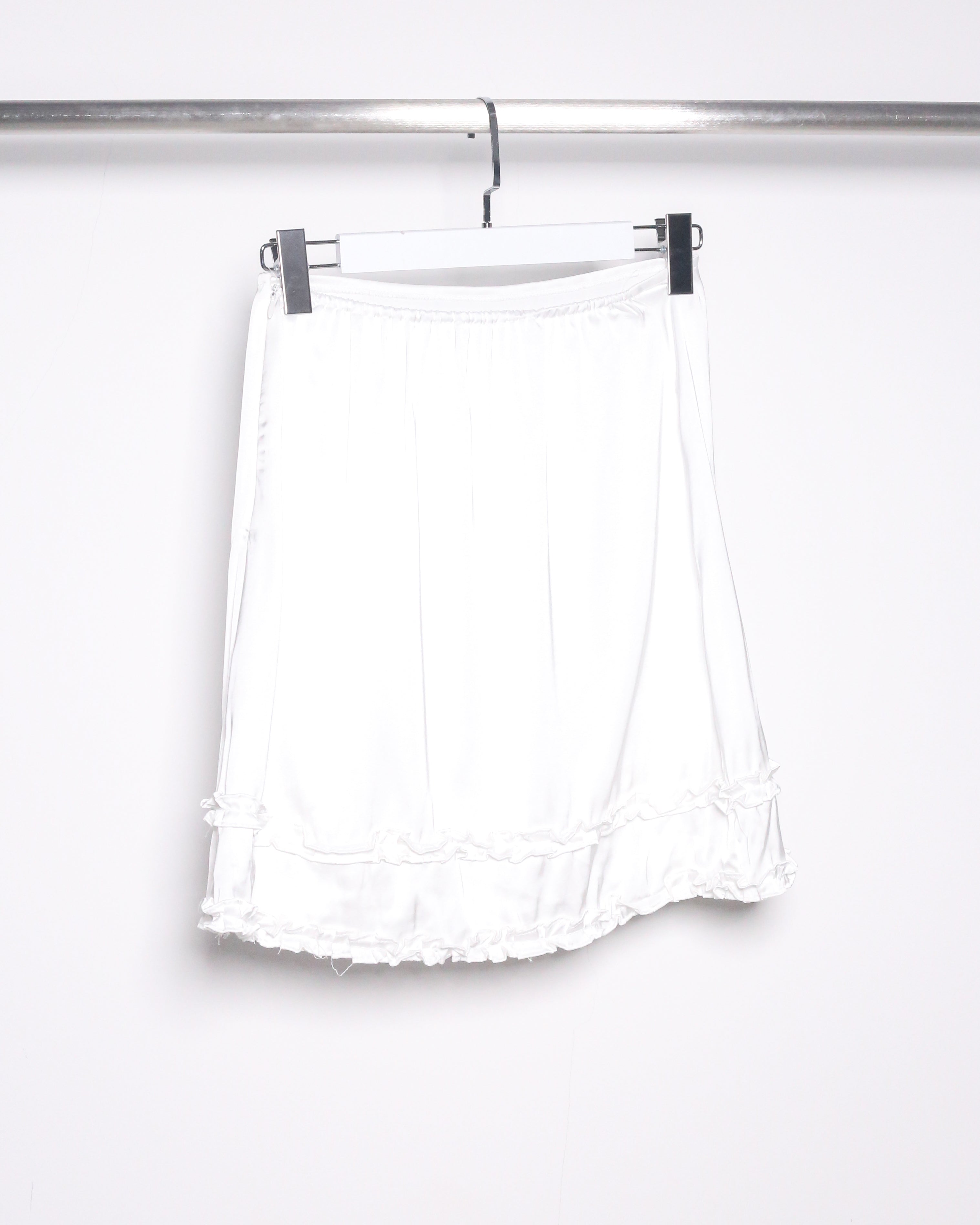 SILK RUFFLE MIDI SKIRT