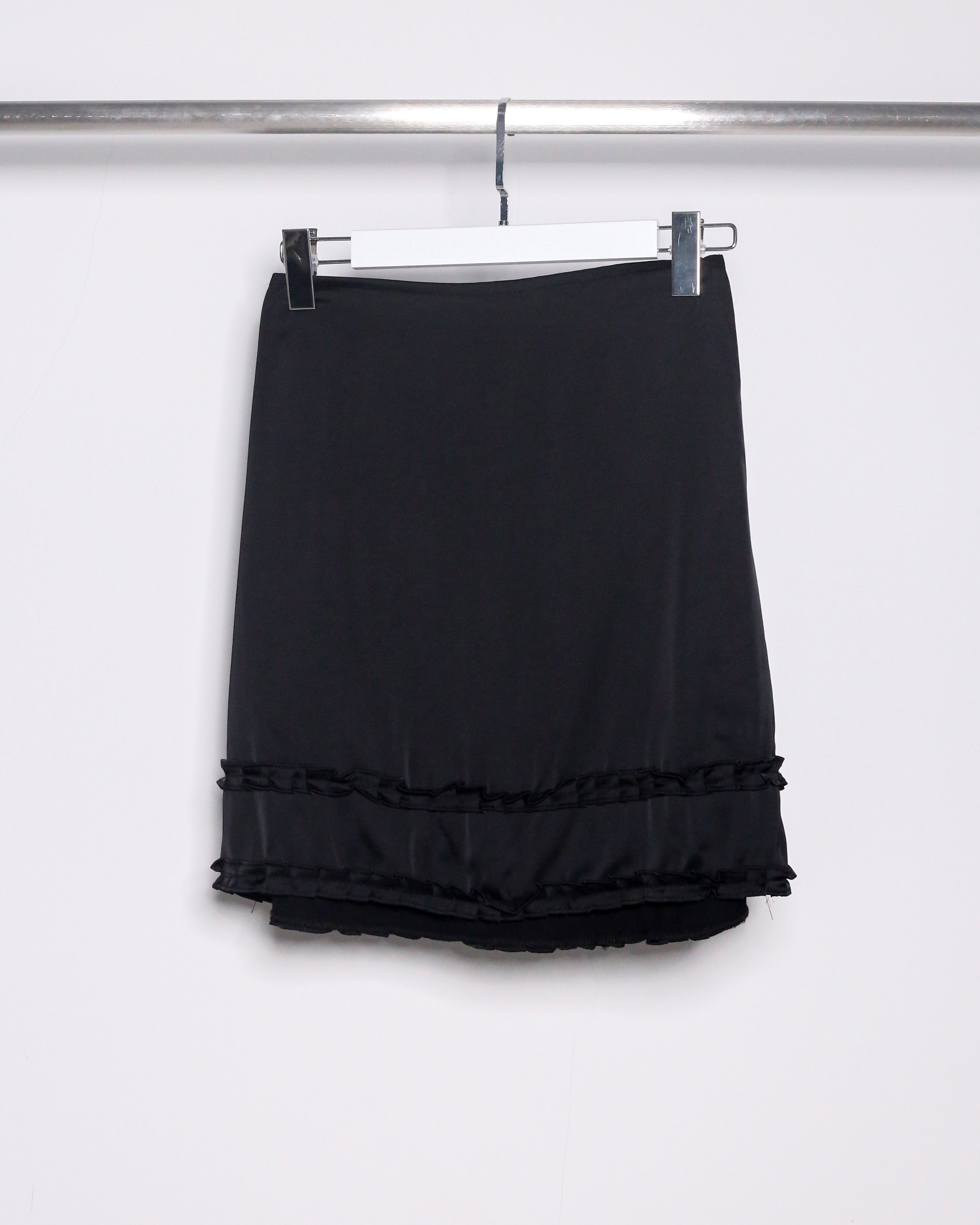 SILK RUFFLE MIDI SKIRT