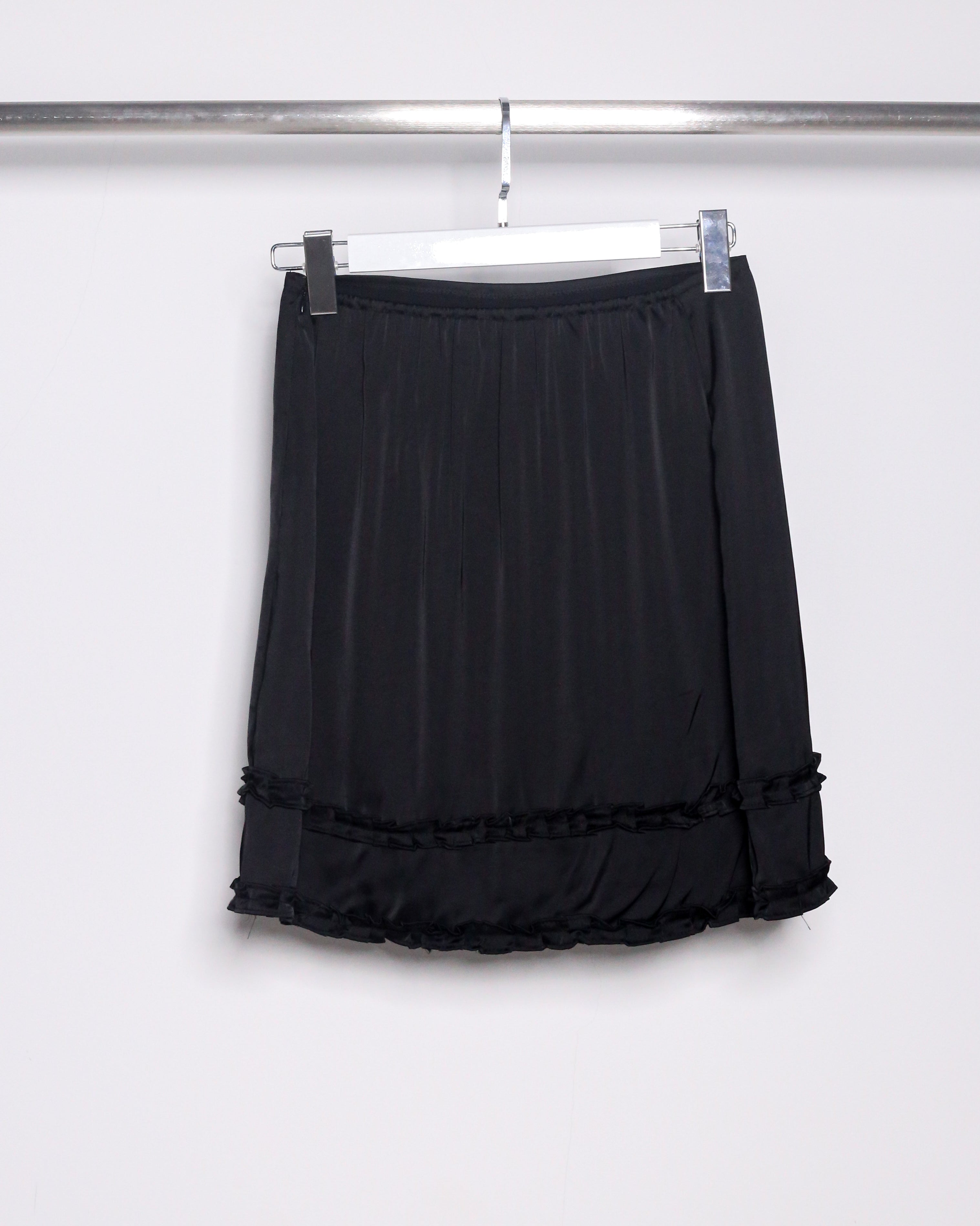 SILK RUFFLE MIDI SKIRT
