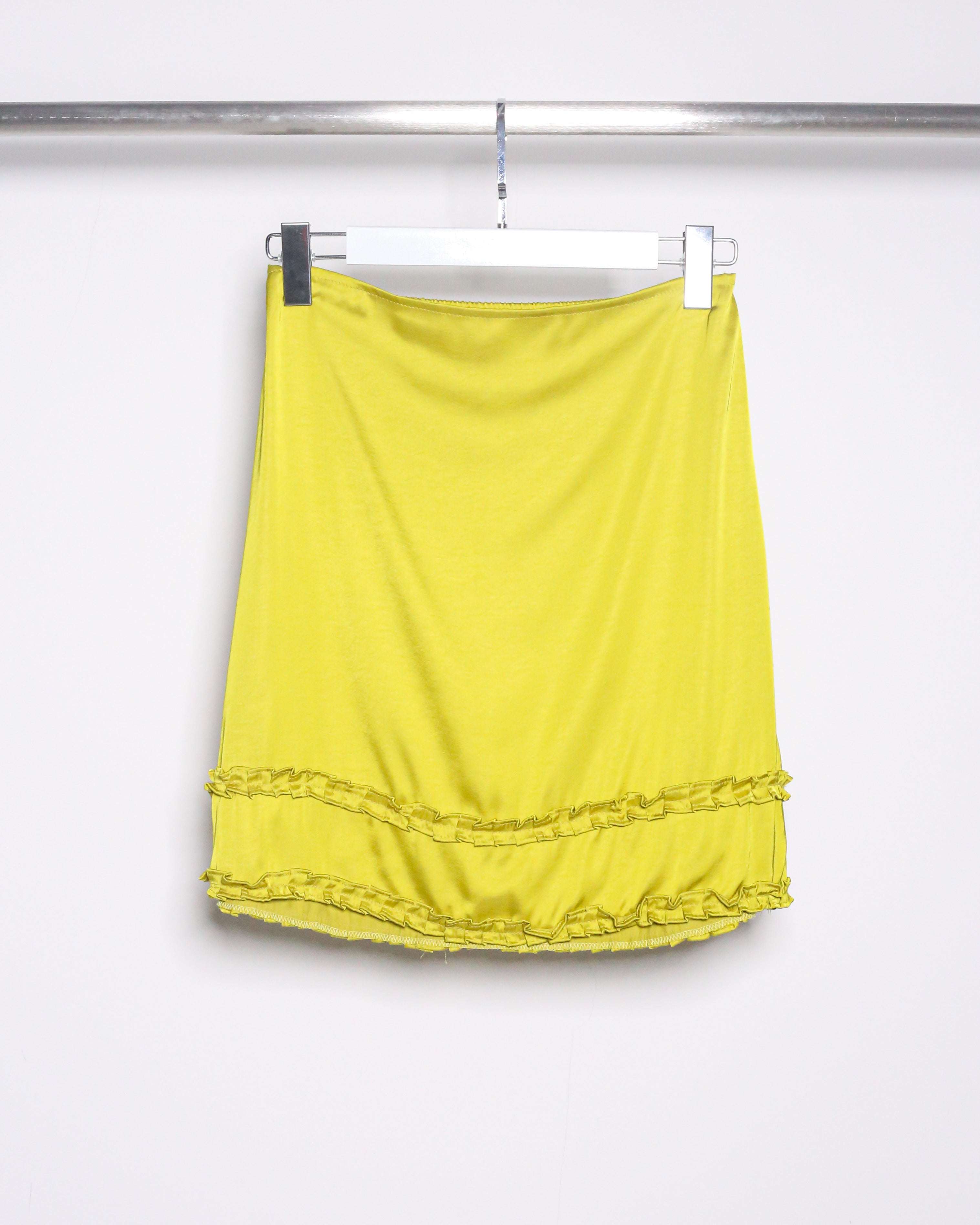 SILK RUFFLE MIDI SKIRT