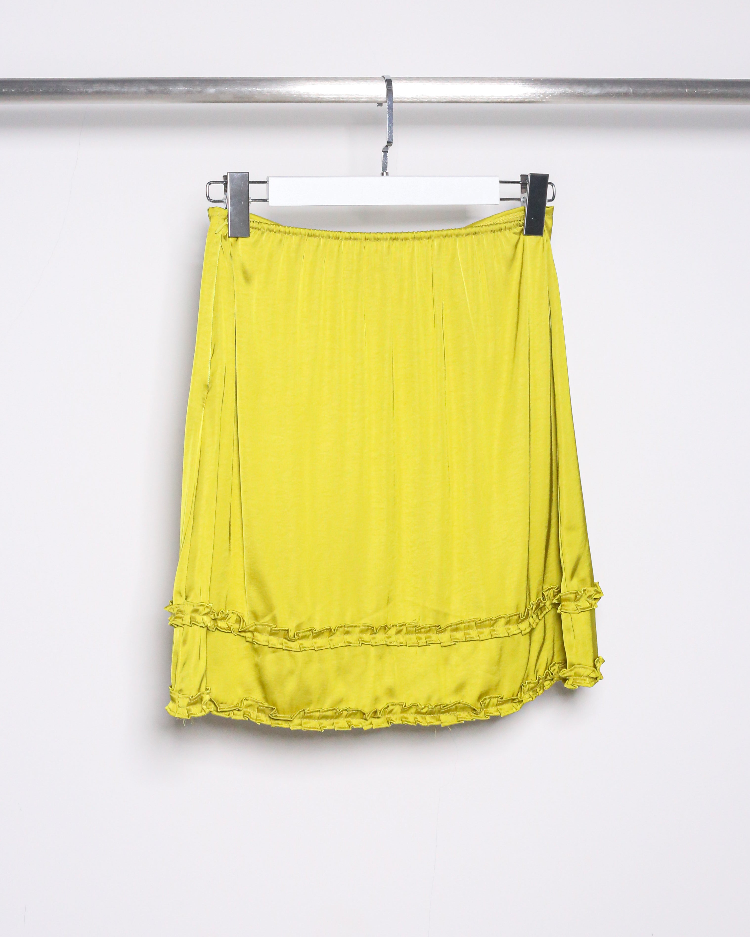 SILK RUFFLE MIDI SKIRT